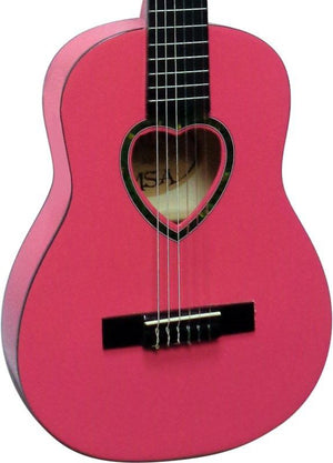 Kindergitarre Klassik 1/4 - Zubehör Pink Herz