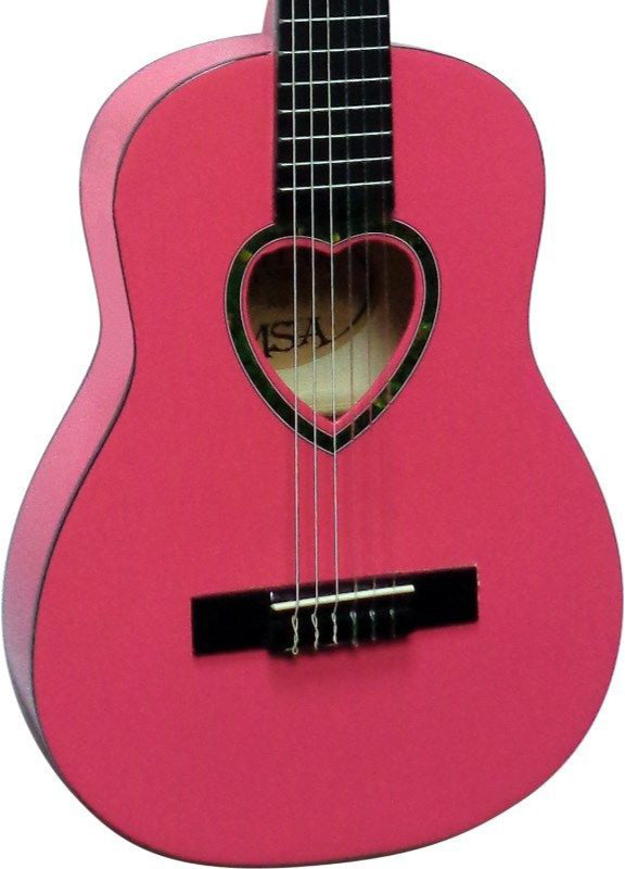 Kindergitarre Klassik 1/4 - Zubehör Pink Herz
