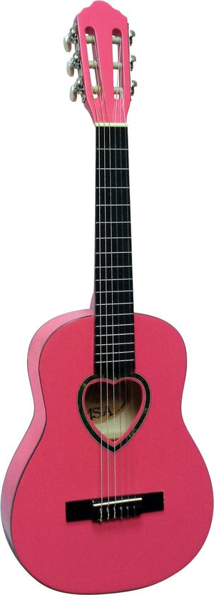 Kindergitarre Klassik 1/4 - Zubehör Pink Herz
