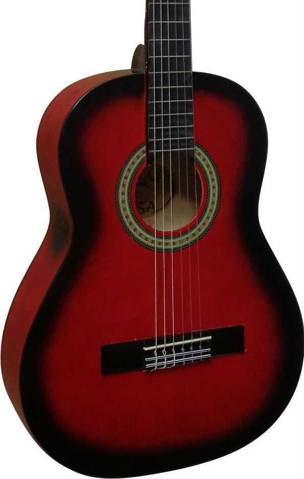 Kindergitarre Klassik 3/4 Grösse Rot schattiert