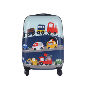 Kinderkoffer Hartschalenkoffer Autos blau