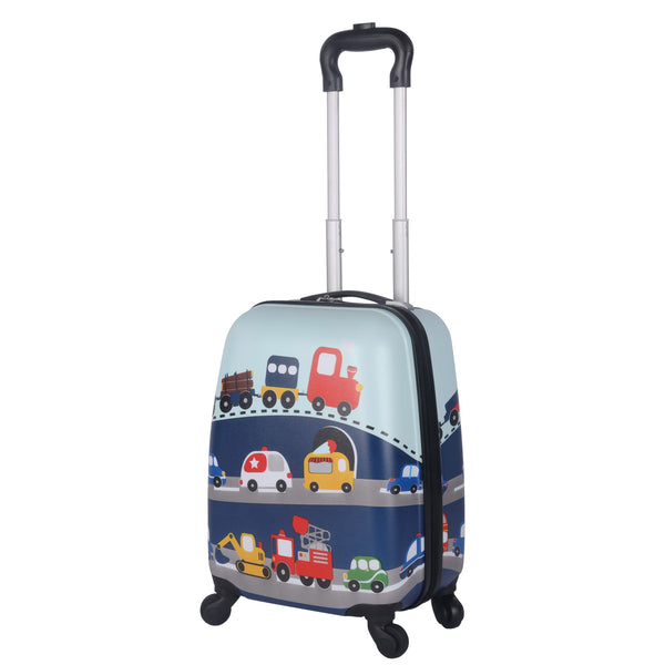 Kinderkoffer Hartschalenkoffer Autos blau