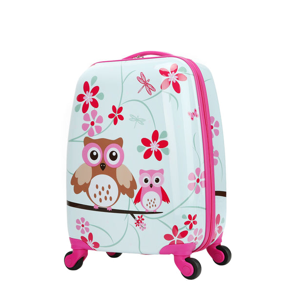 Kinderkoffer Hartschalenkoffer Eule rosa