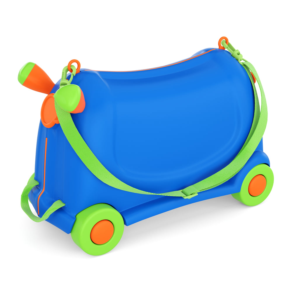 Valigia rigida per bambini con seduta, blu