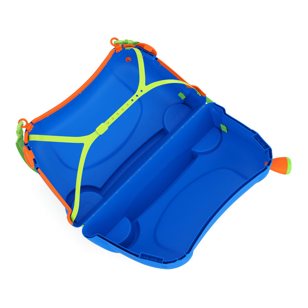 Kinderkoffer Hartschalenkoffer mit Sitzfläche blau