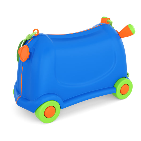 Kinderkoffer Hartschalenkoffer mit Sitzfläche blau