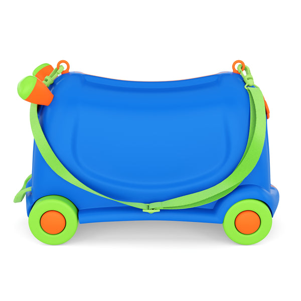 Kinderkoffer Hartschalenkoffer mit Sitzfläche blau