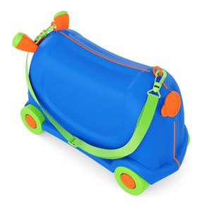 Kinderkoffer Hartschalenkoffer mit Sitzfläche blau