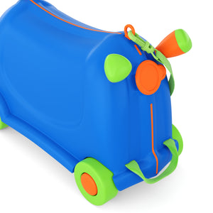Kinderkoffer Hartschalenkoffer mit Sitzfläche blau