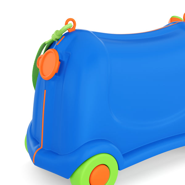Kinderkoffer Hartschalenkoffer mit Sitzfläche blau