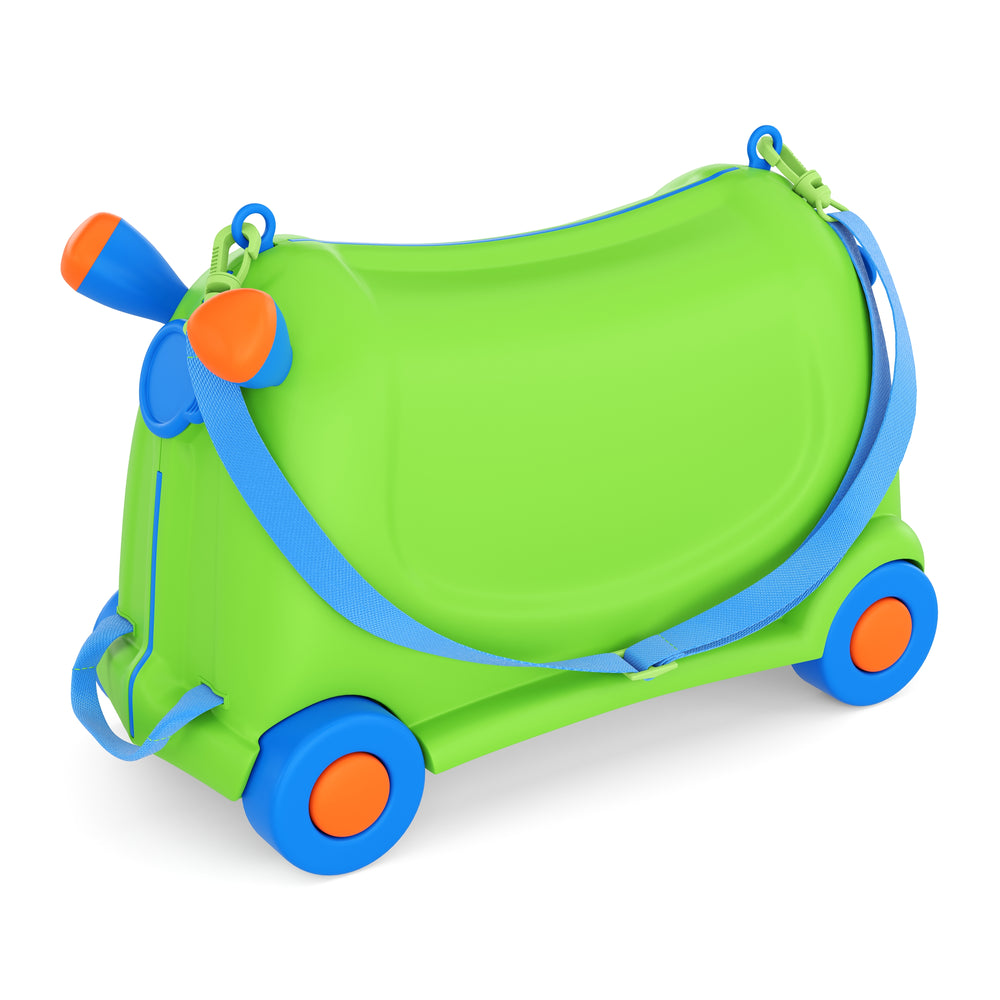 Valigia rigida per bambini con seduta, verde