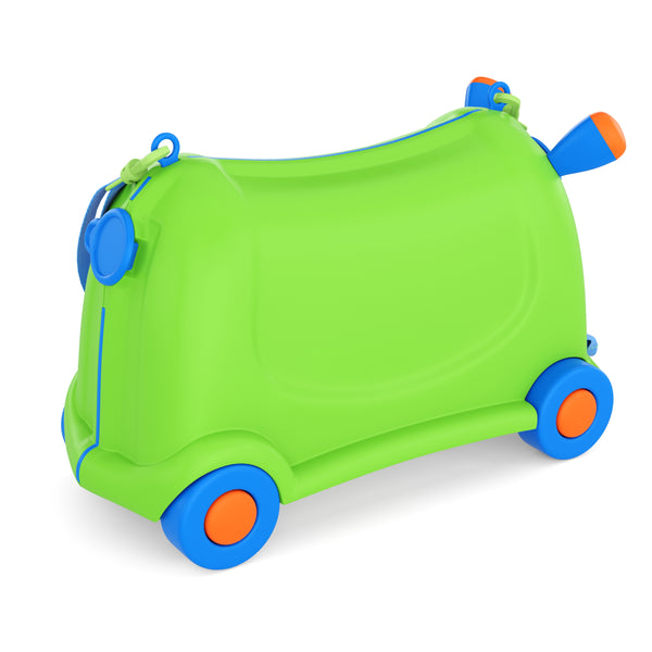 Kinderkoffer Hartschalenkoffer mit Sitzfläche grün