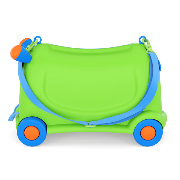 Kinderkoffer Hartschalenkoffer mit Sitzfläche grün