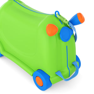 Kinderkoffer Hartschalenkoffer mit Sitzfläche grün
