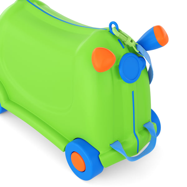 Kinderkoffer Hartschalenkoffer mit Sitzfläche grün