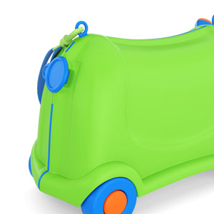 Kinderkoffer Hartschalenkoffer mit Sitzfläche grün