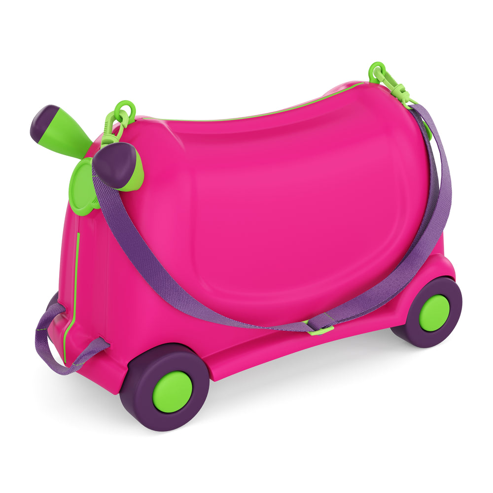 Valigia rigida per bambini con seduta, rosa