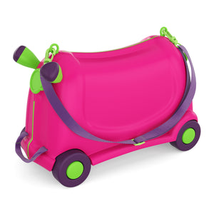 Kinderkoffer Hartschalenkoffer mit Sitzfläche pink