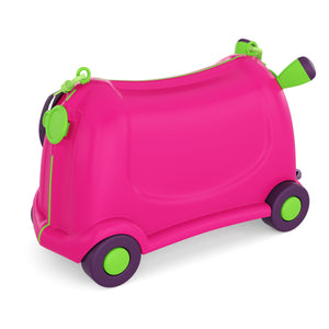 Kinderkoffer Hartschalenkoffer mit Sitzfläche pink