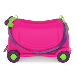 Kinderkoffer Hartschalenkoffer mit Sitzfläche pink