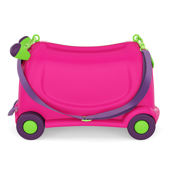 Kinderkoffer Hartschalenkoffer mit Sitzfläche pink