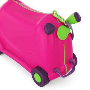 Kinderkoffer Hartschalenkoffer mit Sitzfläche pink