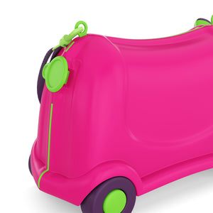 Kinderkoffer Hartschalenkoffer mit Sitzfläche pink