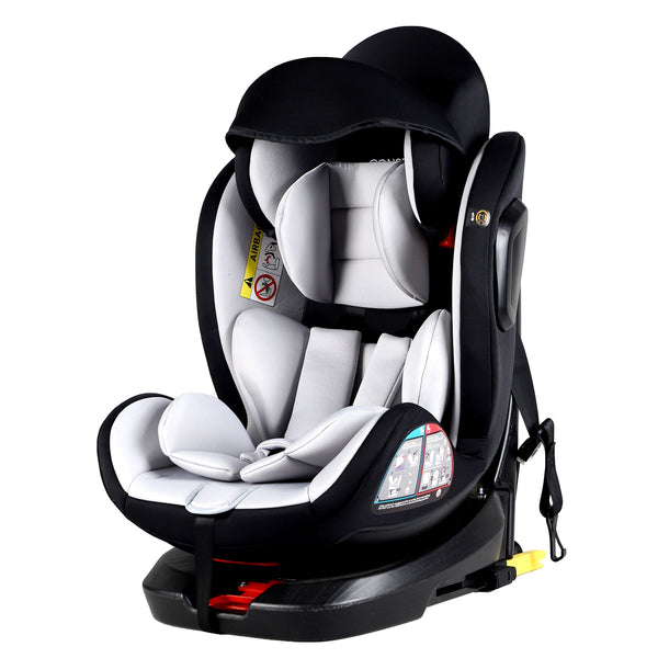 Kindersitz Auto 360° drehbar grau