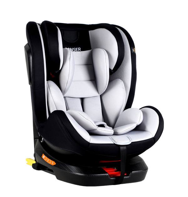 Kindersitz Auto 360° drehbar grau