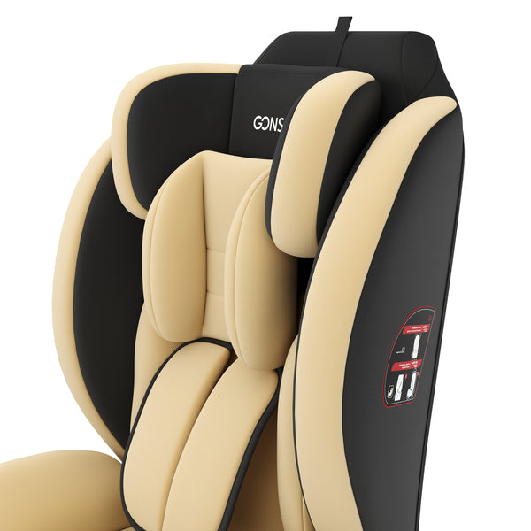 Kindersitz Auto mit ISOFIX beige