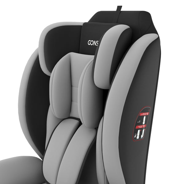 Kindersitz Auto mit ISOFIX grau