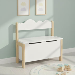 Kindersitzbank mit Stauraum DREAMYCLOUD 60 x 55 cm weiss/natur