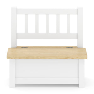 Kindersitzbank mit Stauraum Holz weiss/natur