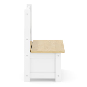 Kindersitzbank mit Stauraum Holz weiss/natur