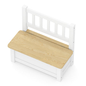 Kindersitzbank mit Stauraum Holz weiss/natur