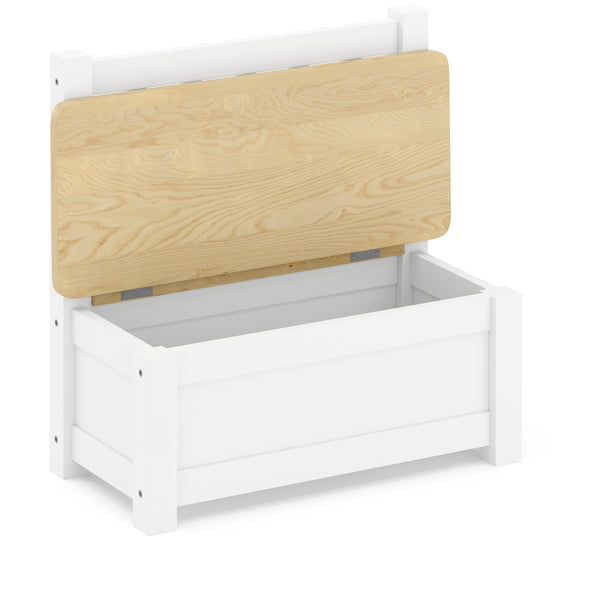 Kindersitzbank mit Stauraum Holz weiss/natur