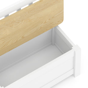 Kindersitzbank mit Stauraum Holz weiss/natur