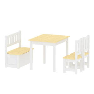 Kindertischset Lousame Kiefernholz Natur Weiss