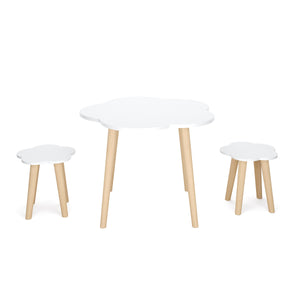Kindertisch mit 2 Hocker DREAMYCLOUD weiss/natur