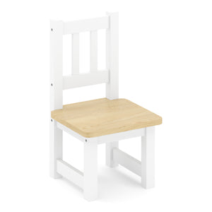 Kindertisch mit 2 Stühlen Holz weiss/natur
