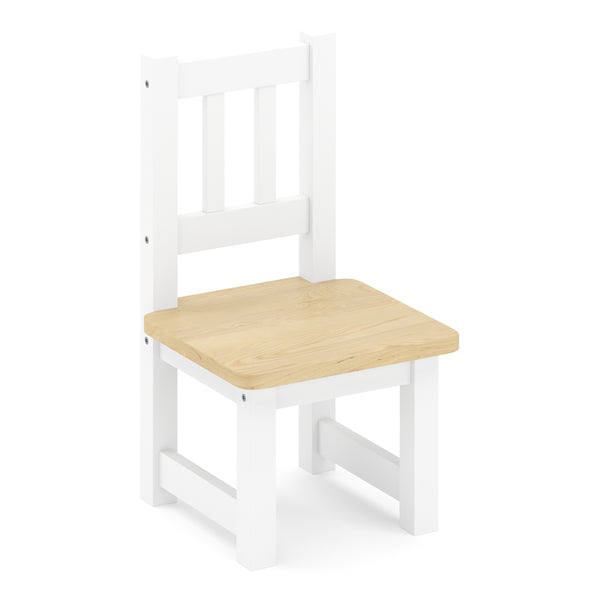 Kindertisch mit 2 Stühlen Holz weiss/natur
