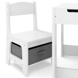 Kindertisch mit 2 Stühlen und Stauraum weiss