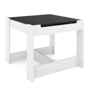 Kindertisch mit 2 Stühlen und Stauraum weiss