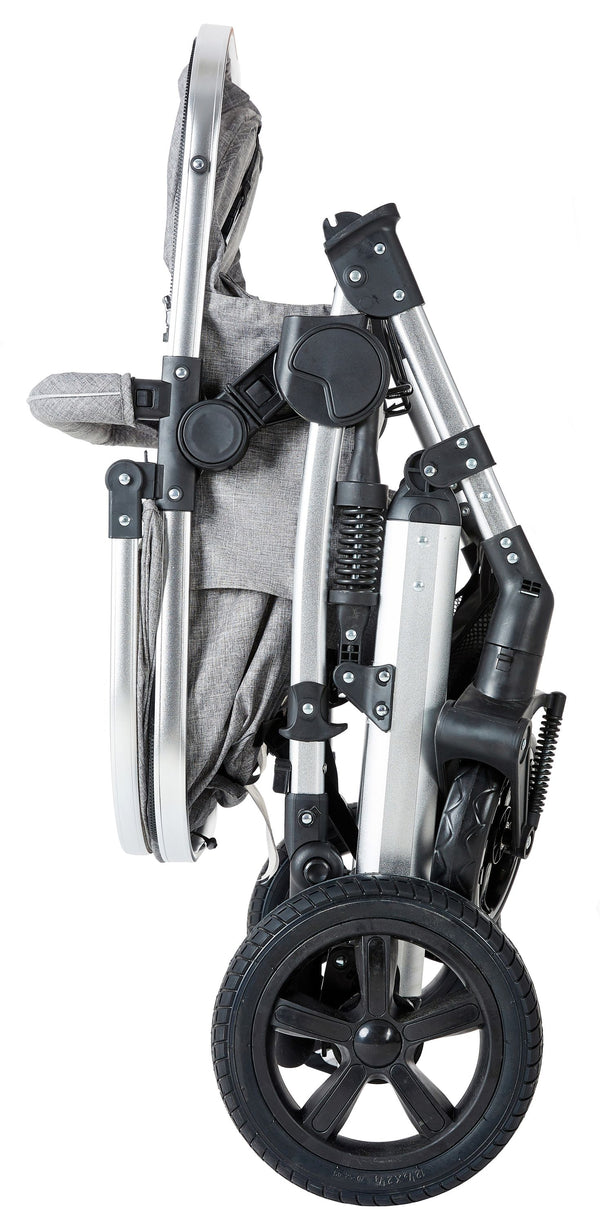 Kinderwagen COZY 2 in 1 grau / silber