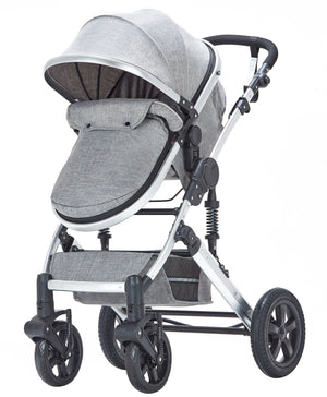 Kinderwagen COZY 2 in 1 grau / silber