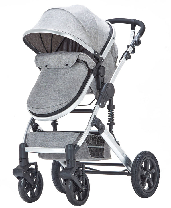 Kinderwagen COZY 2 in 1 grau / silber