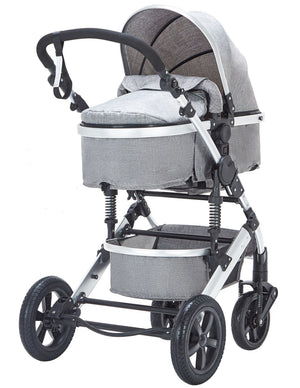 Kinderwagen COZY 2 in 1 grau / silber
