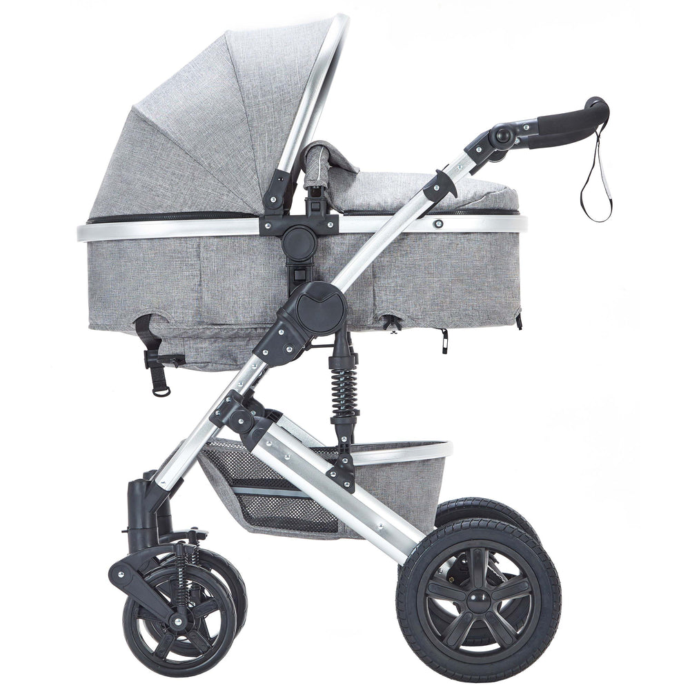 Poussette COZY 2 en 1, gris/argent 