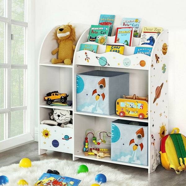 Scaffale portagiochi bianco per cameretta bambini TINO