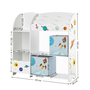 Scaffale portagiochi bianco per cameretta bambini TINO